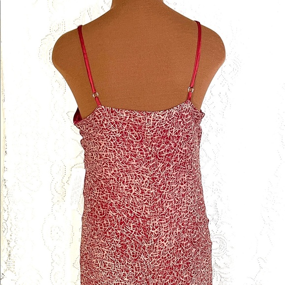 Hi Studio by Jonathan Martin Dress Sz 10 100% Silk Red/White Mix Spaghetti Strap - Picture 2 of 10